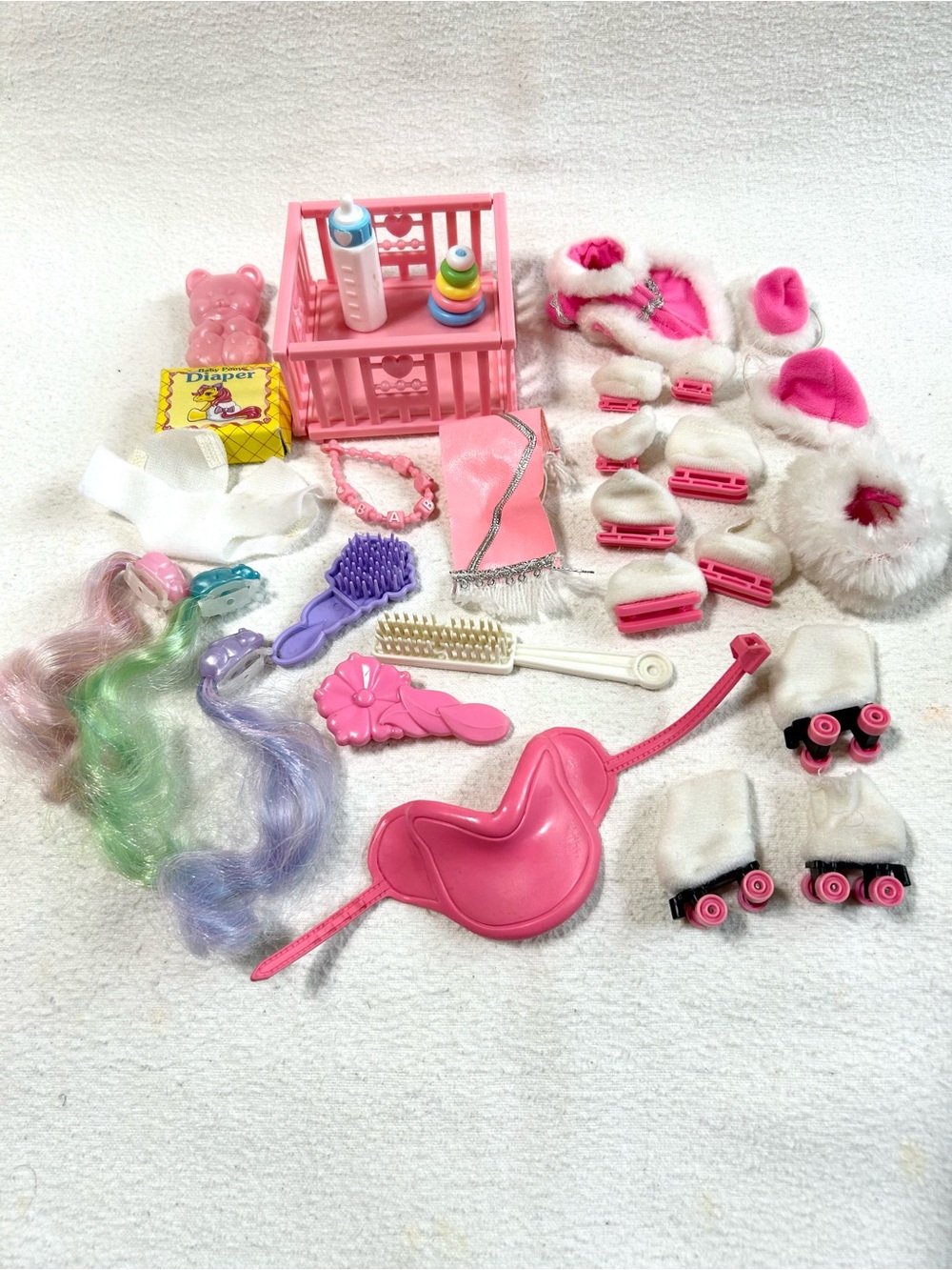 Vintage G1 My Little Pony Skates & Nursery Baby Care Accessories MLP 1980’s